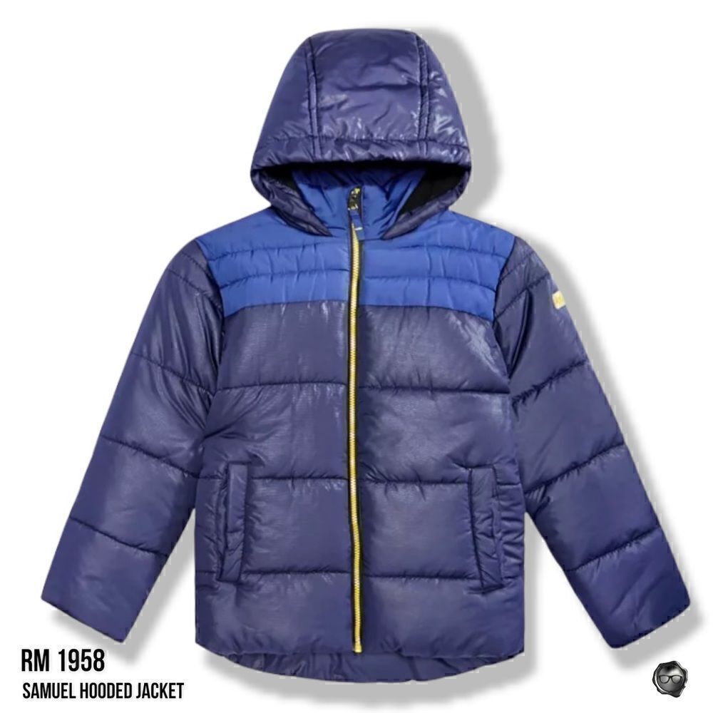BIG BOY’S SAMUEL HOODED INSULATED PUFFER JACKET NAVY BLUE RM 1958 BY MROSEMONT